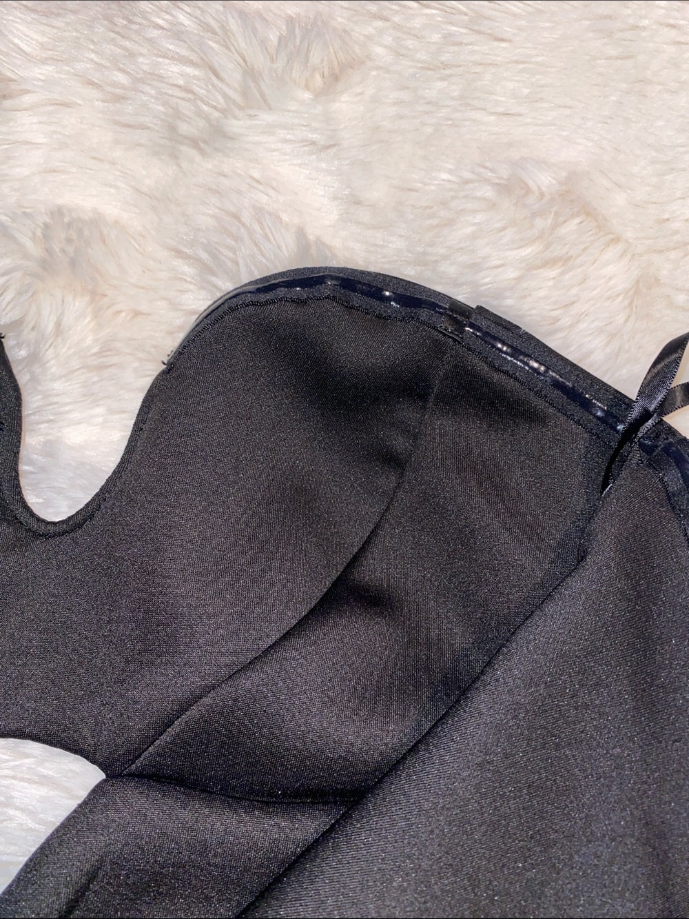 bebe Black Strapless Mini Dress with Front Cutout (50) - Picture 10 of 14